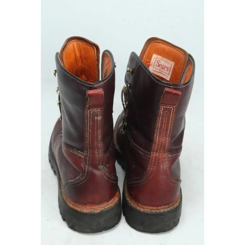 vintage herman survivor SEARS boots hiking lace up leather 60s/70s READ 7.5 D